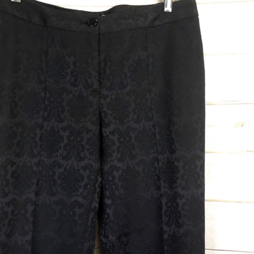 WHBM Black Velvet Brocade Dress Pants SZ 6